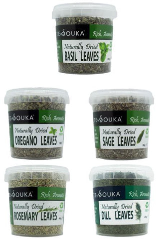 Herb set B: dill, rosemary, sage, oregano, basil, (150ml tubs)