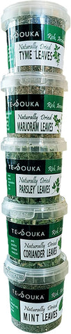 Herb set A: mint, coriander, parsley, tarragon, thyme (150ml pots)